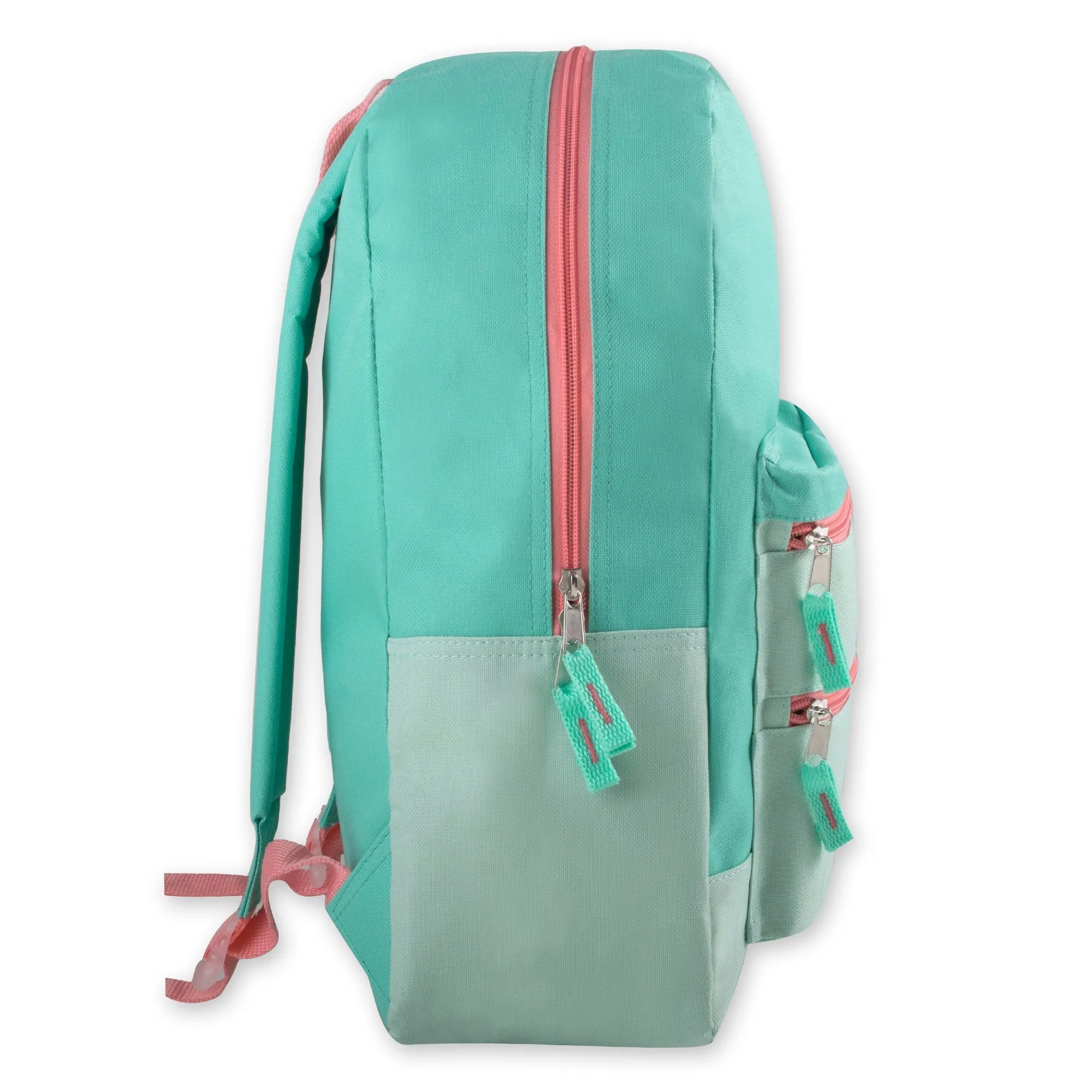 17- Inch Double Front Zippered Pocket Backpack - Girls