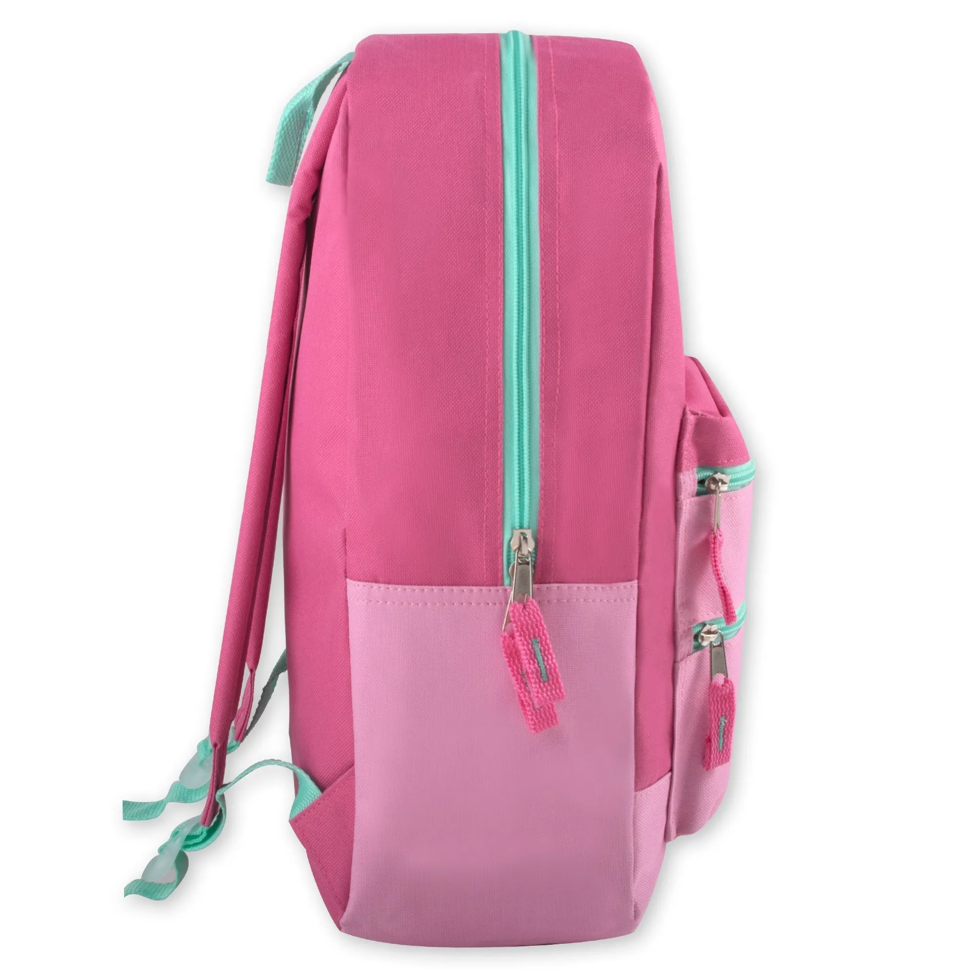 17- Inch Double Front Zippered Pocket Backpack - Girls