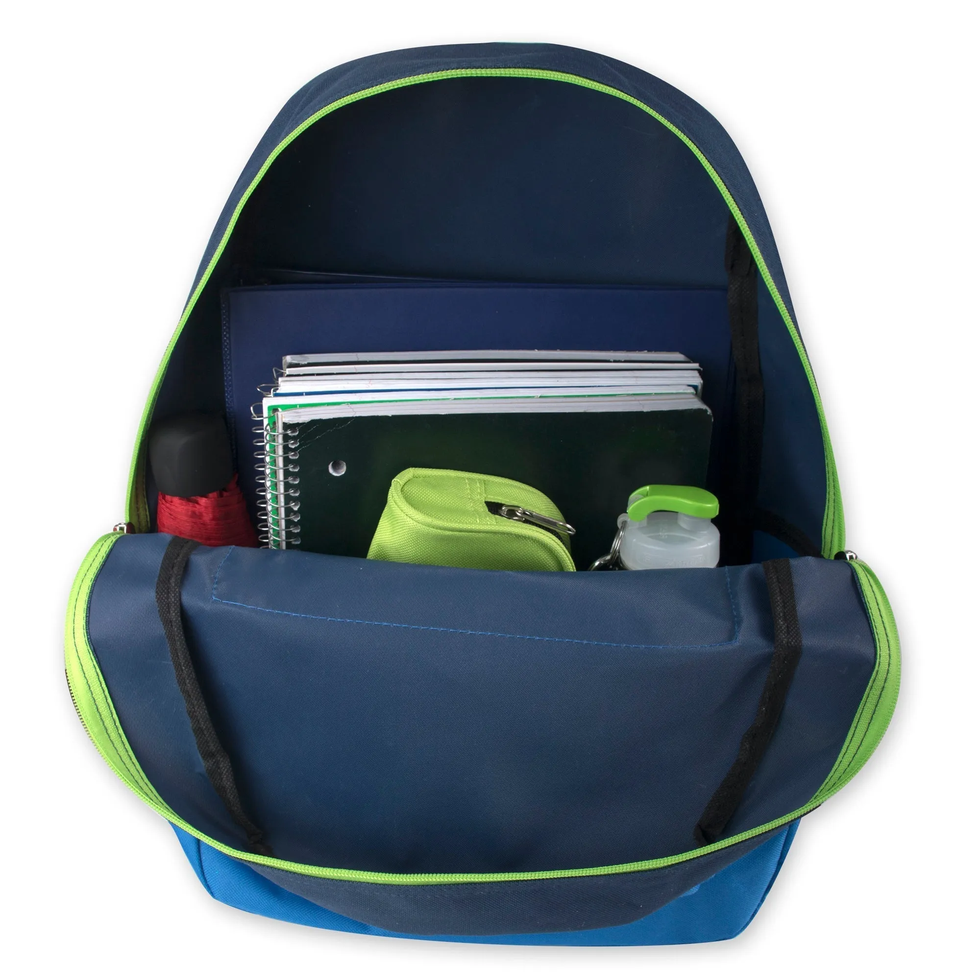 17-Inch Double Front Zippered Pocket Backpack