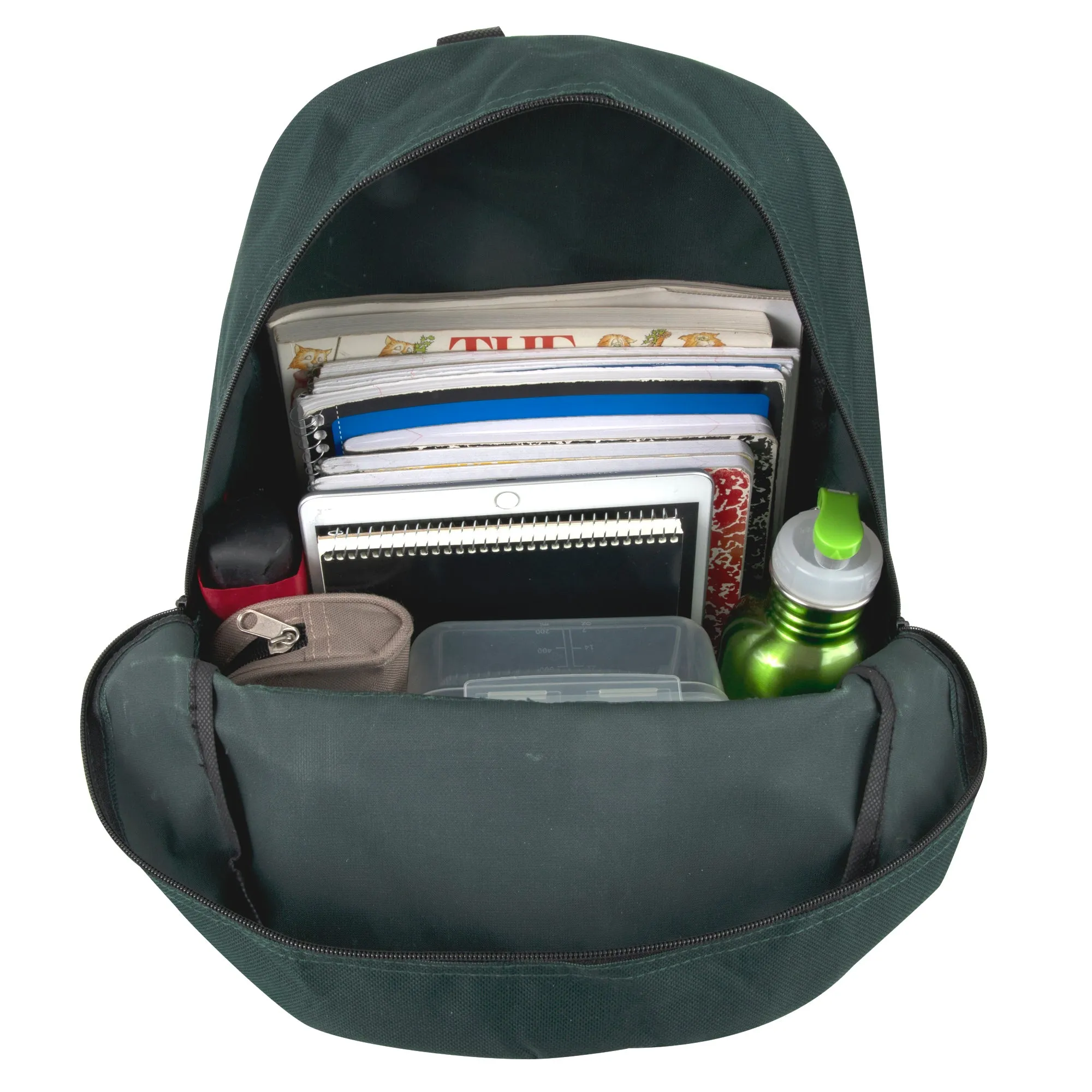 17-Inch Double Front Zippered Pocket Backpack