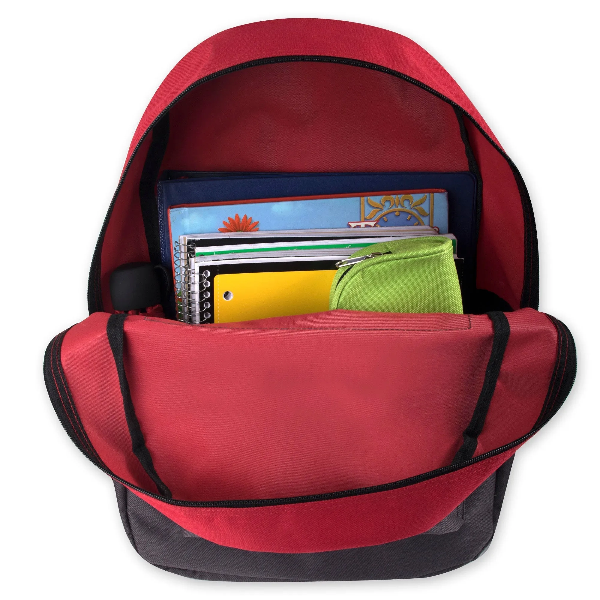 17-Inch Double Front Zippered Pocket Backpack