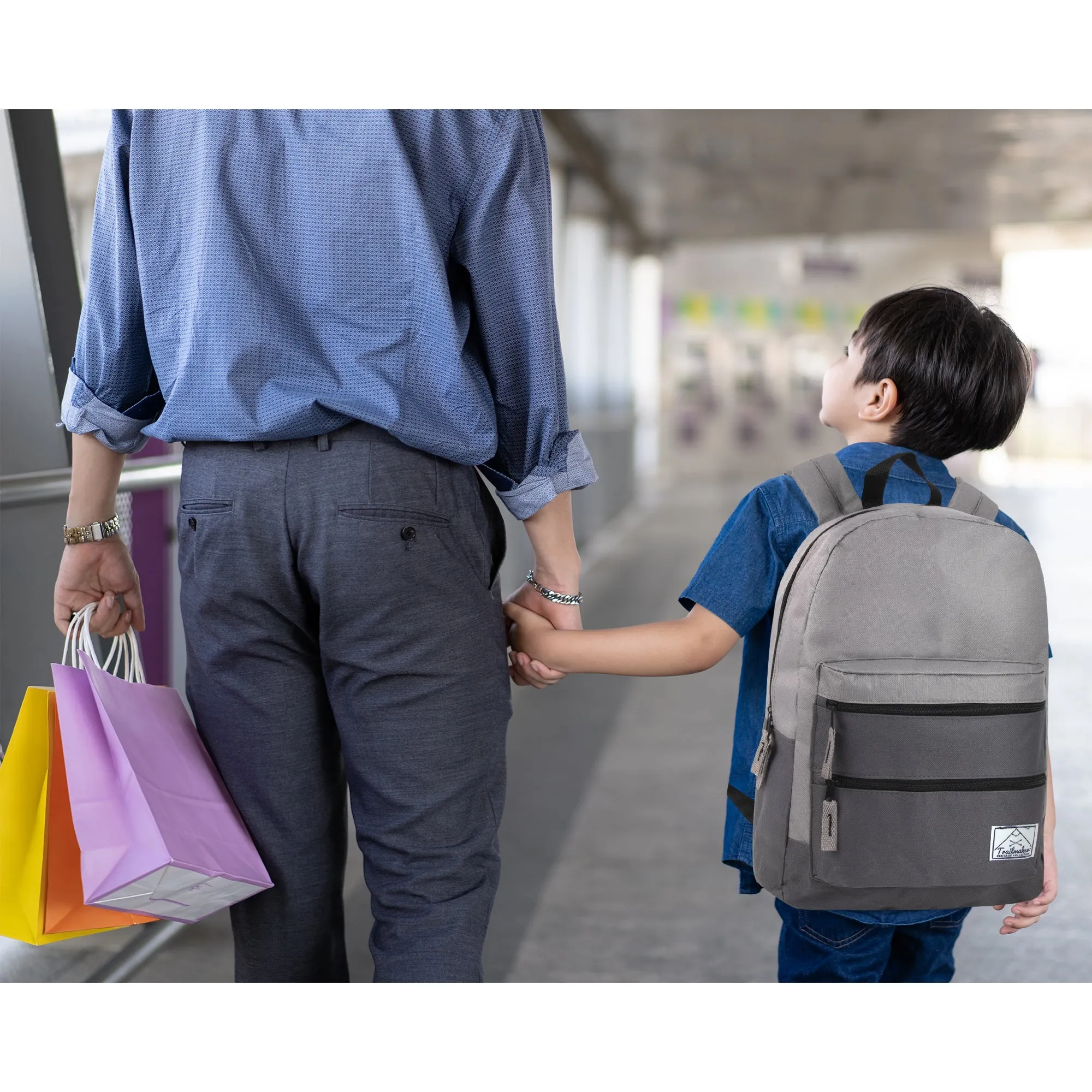 17-Inch Double Front Zippered Pocket Backpack