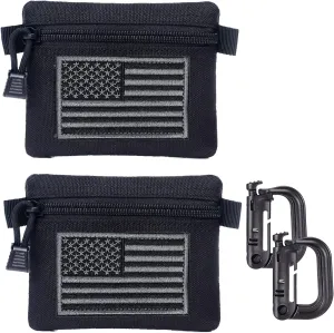2 Packs Tactical EDC Pouches Compact Mini Military Molle Utility Pouch Accessories Organizer Bags Coin Purse Keychain Pockets Credit Card Holder for Waist Pack