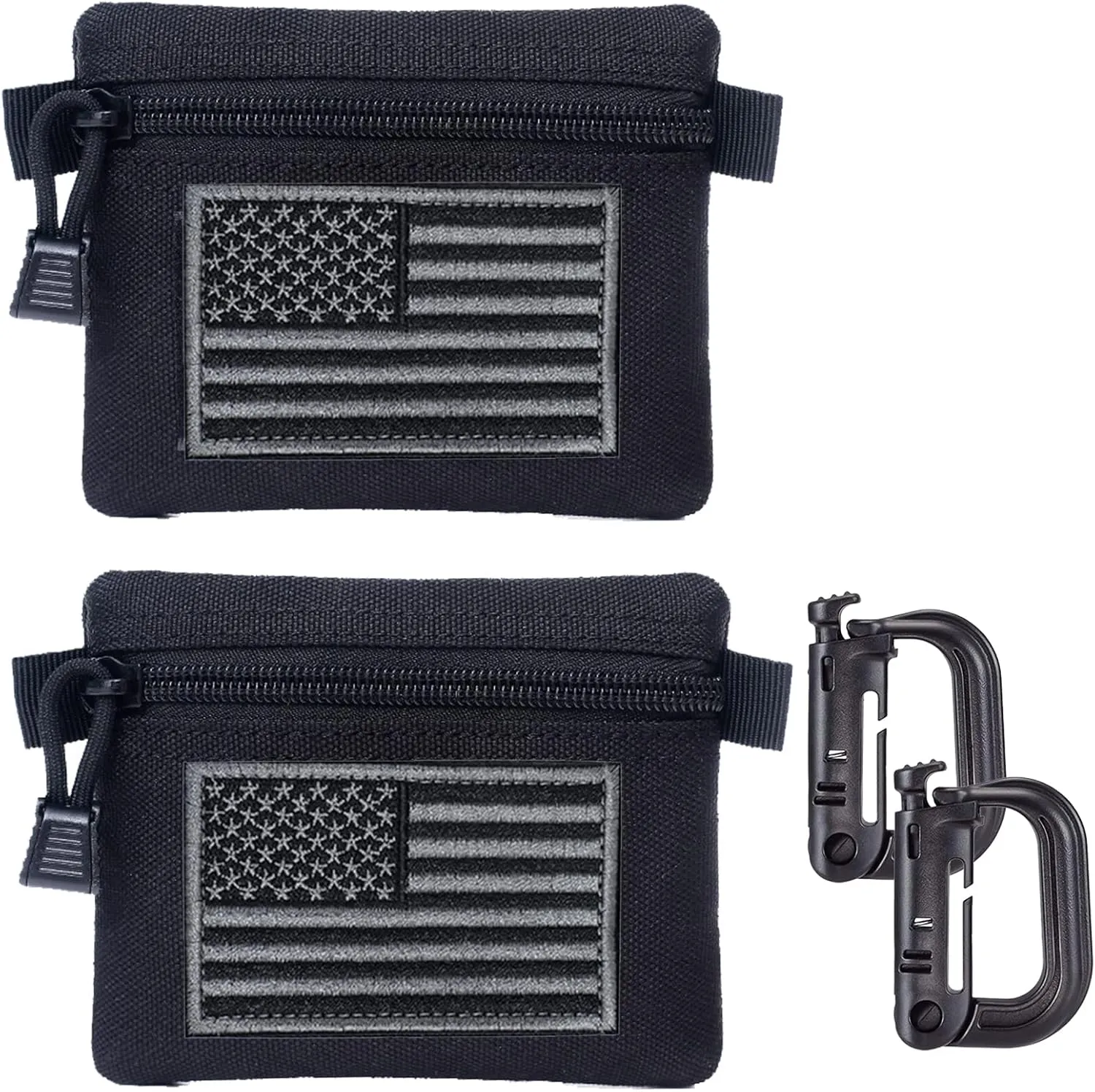 2 Packs Tactical EDC Pouches Compact Mini Military Molle Utility Pouch Accessories Organizer Bags Coin Purse Keychain Pockets Credit Card Holder for Waist Pack