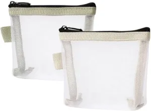 2PCS Mini Makeup Bag,Zipper Mesh Bags,Portable Small Makeup Pouch for Women,Small Travel Cosmetic Bag,Mini storage bag for coin,lipstick,jewelry