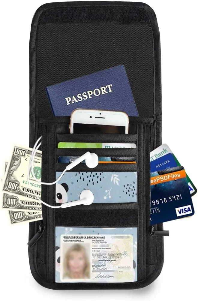 ALAZA Cute Panda With Leaves Dots Small Crossbody Wallet Purse Cell Phone Bag Rfid Passport Holder with Credit Card Slots