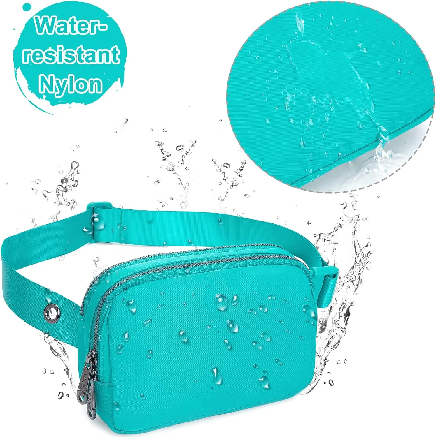 AROME Mini Belt Bag for Women, Fashion Waist Packs Fanny Pack Crossbody Bags with Strap Extender for Women Men, Waterproof Waist Bag Hip Bum Bag for Casual Travel Running Hiking Outdoor Sports