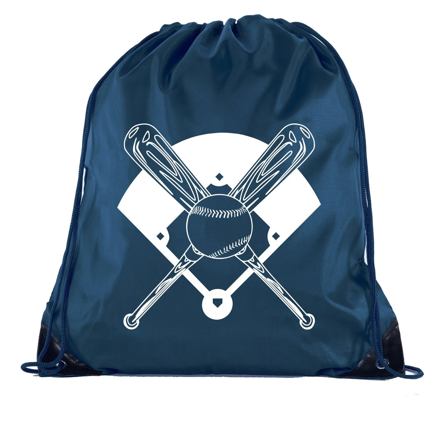 Bats, Baseball & Diamond Polyester Drawstring Bag