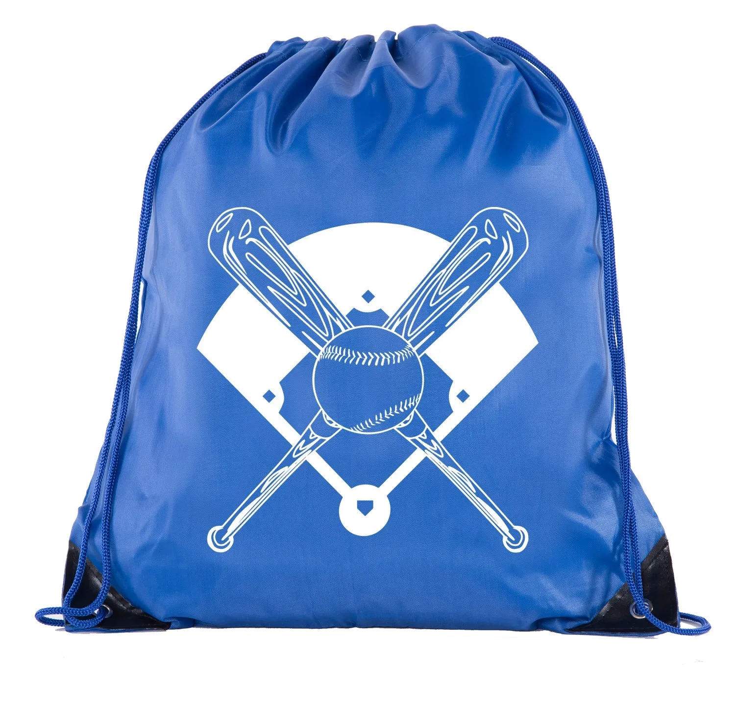 Bats, Baseball & Diamond Polyester Drawstring Bag