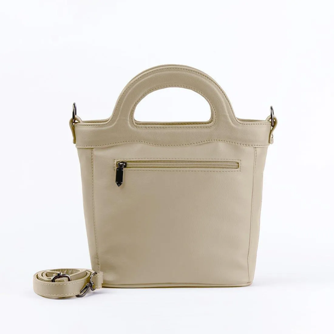 Beige Top Handle Handbag Flamingo Queen