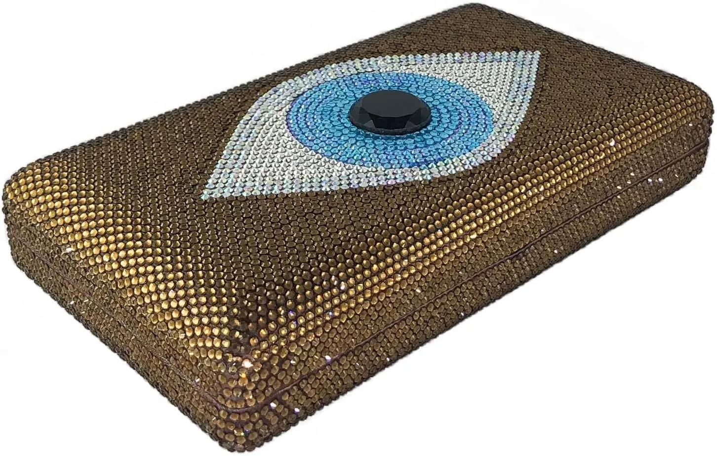Boutique De FGG Evil Eye Rhinestone Clutch Purses for Women Formal Evening Bags Party Crystal Clutch Bag Prom Handbag,Mini