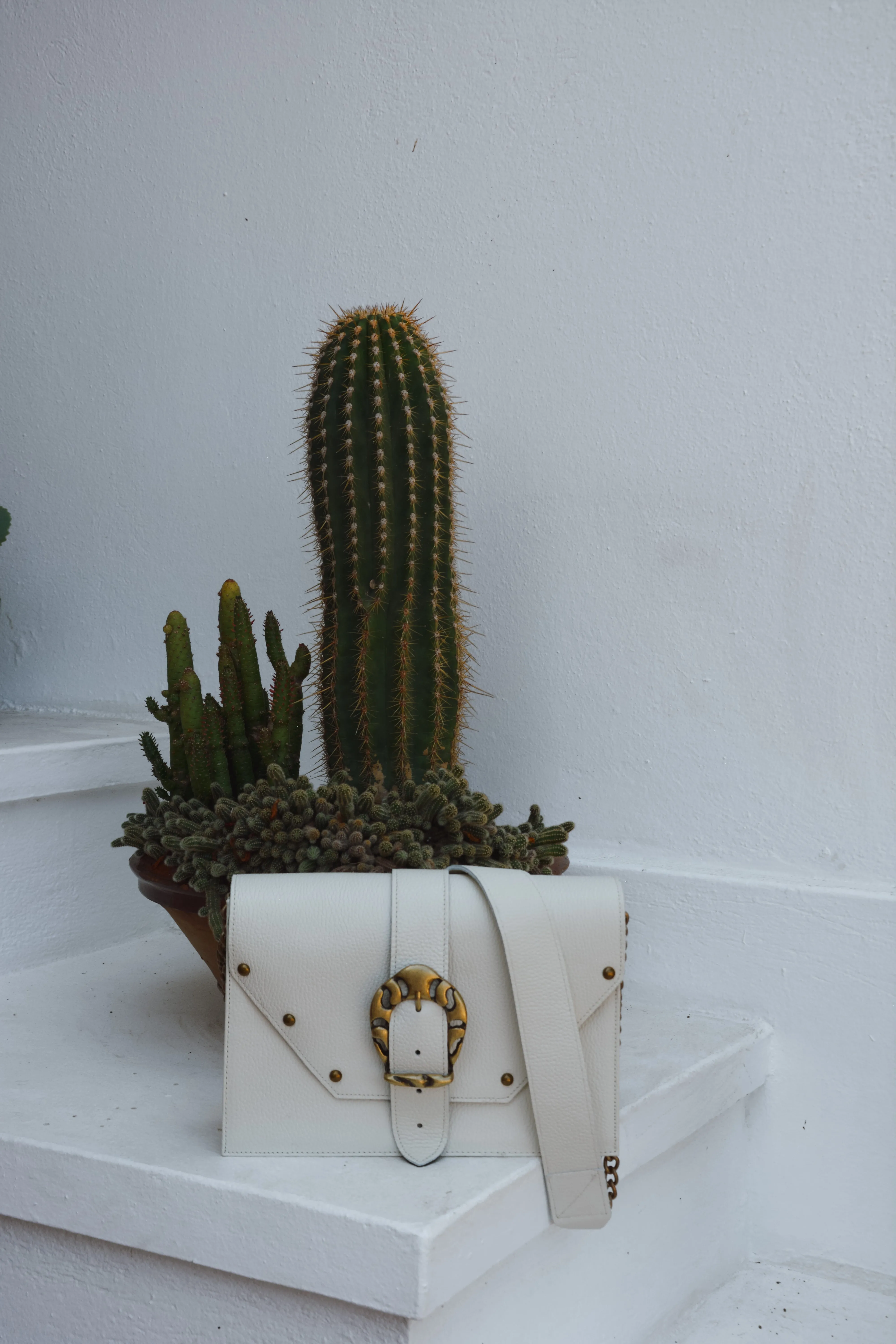 Briana Leather Shoulder Bag - Cream