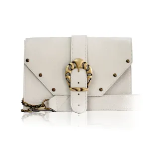 Briana Leather Shoulder Bag - Cream