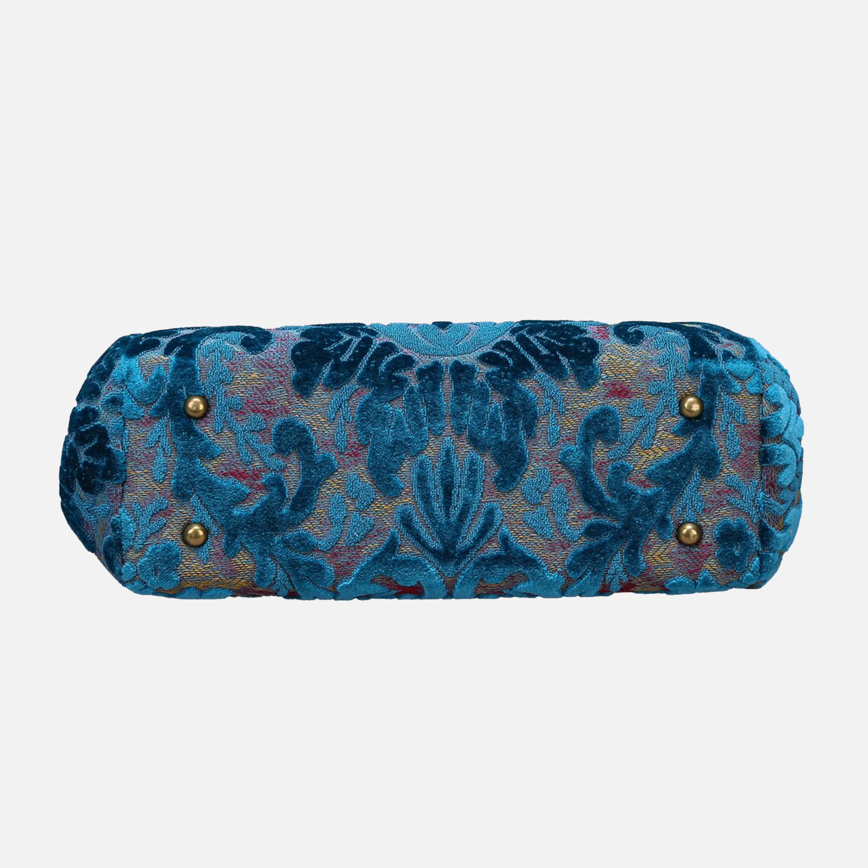 Burnout Velvet Aqua Blue Top Handle Purse