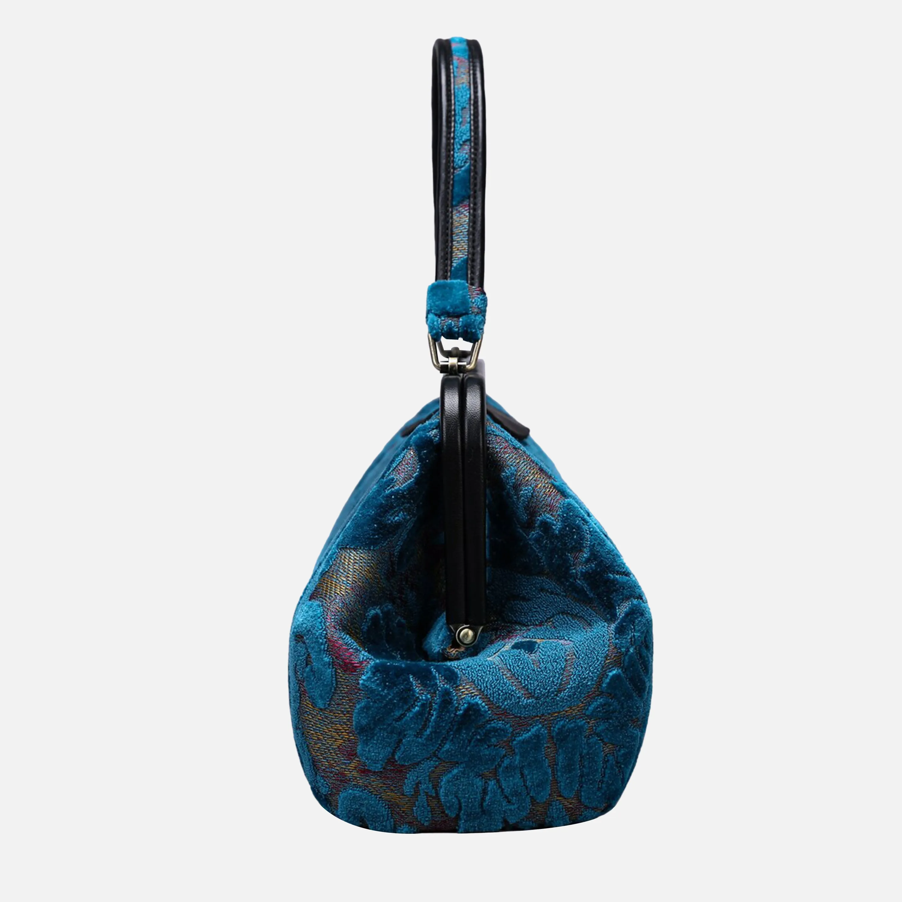 Burnout Velvet Aqua Blue Top Handle Purse