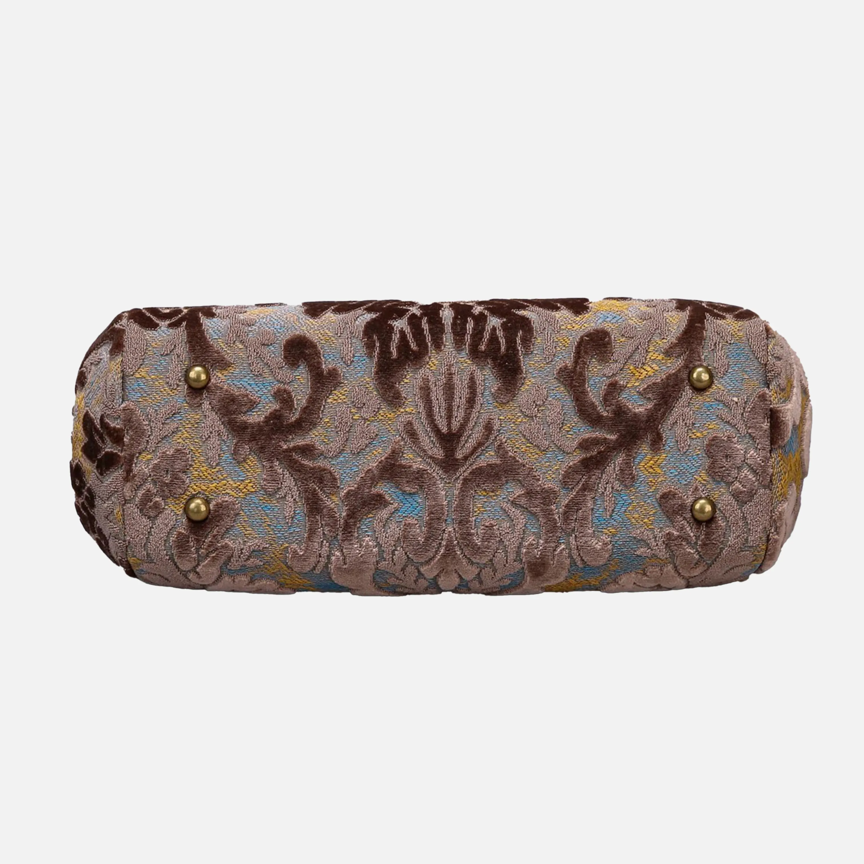 Burnout Velvet Camel Top Handle Purse