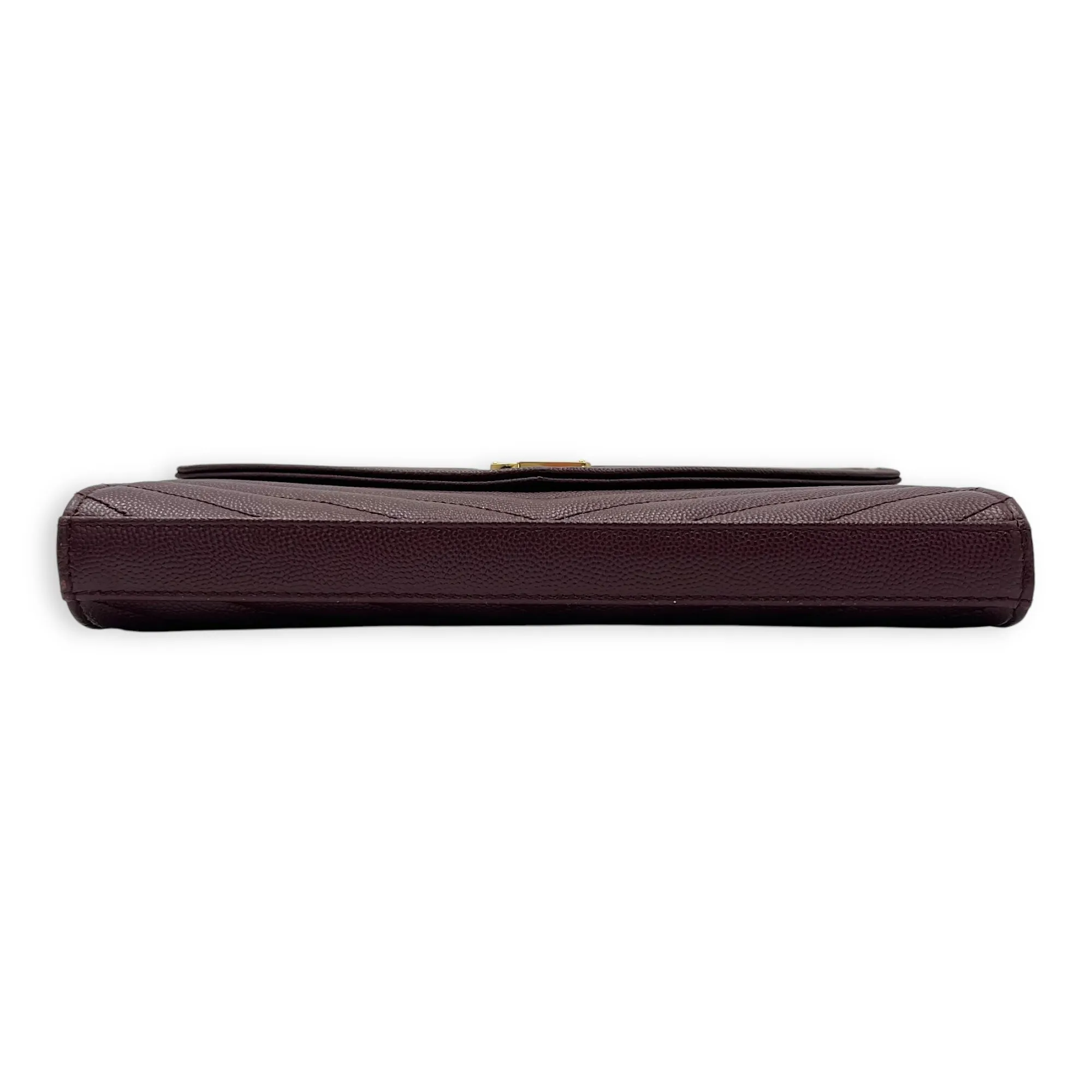 Cassandre Red Wallet On Chain in Calfskin, Gold hardware
