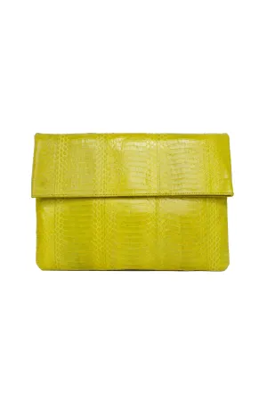 CHARTREUSE SNAKESKIN FOLDING CLUTCH