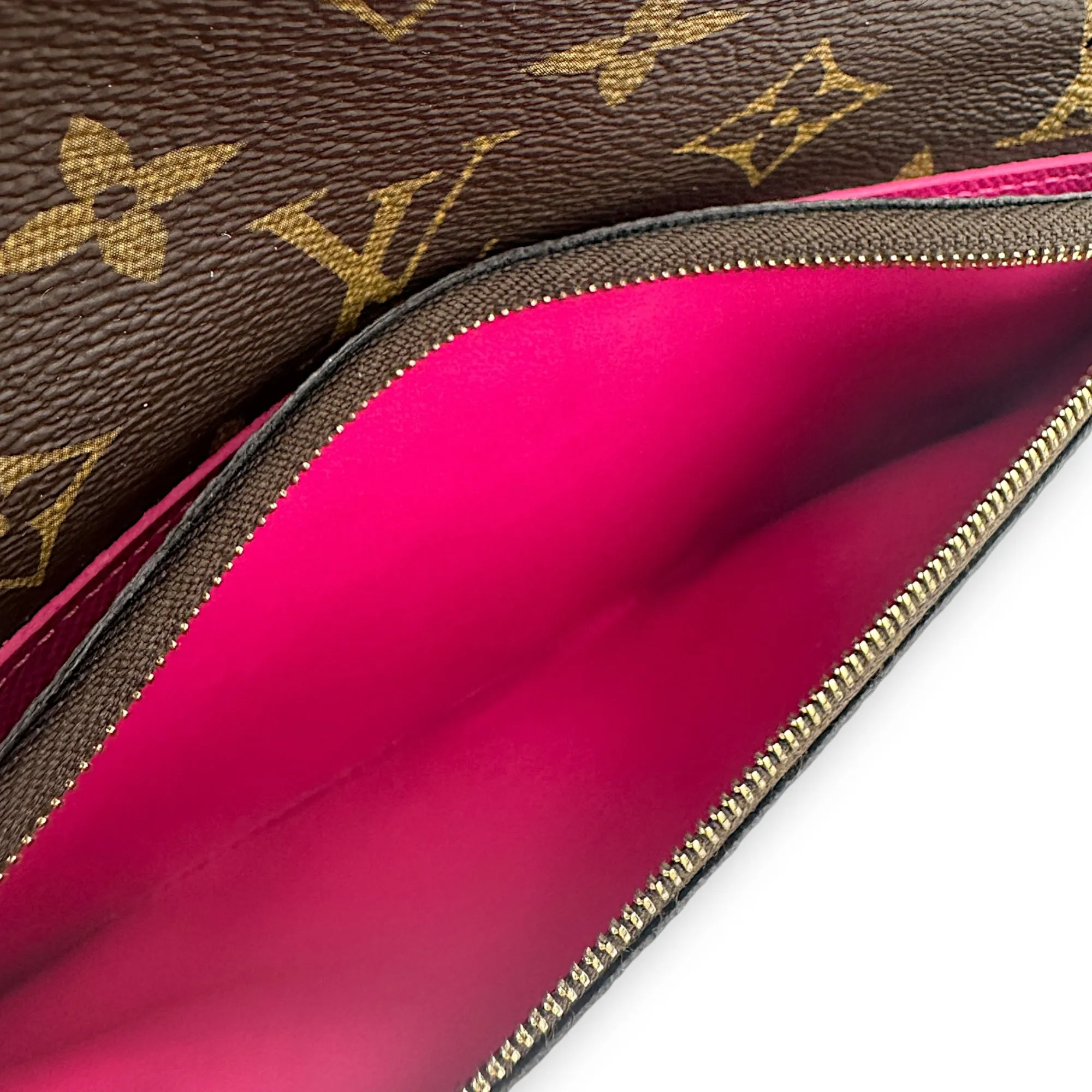 Christmas Animation Pochette Wallet On Chain Brown in Monogram Coated Canvas, Gold hardware