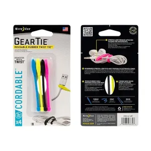 [CLEARANCE] Nite Ize Gear Tie® Cordable™ Twist Tie - 4 pcs