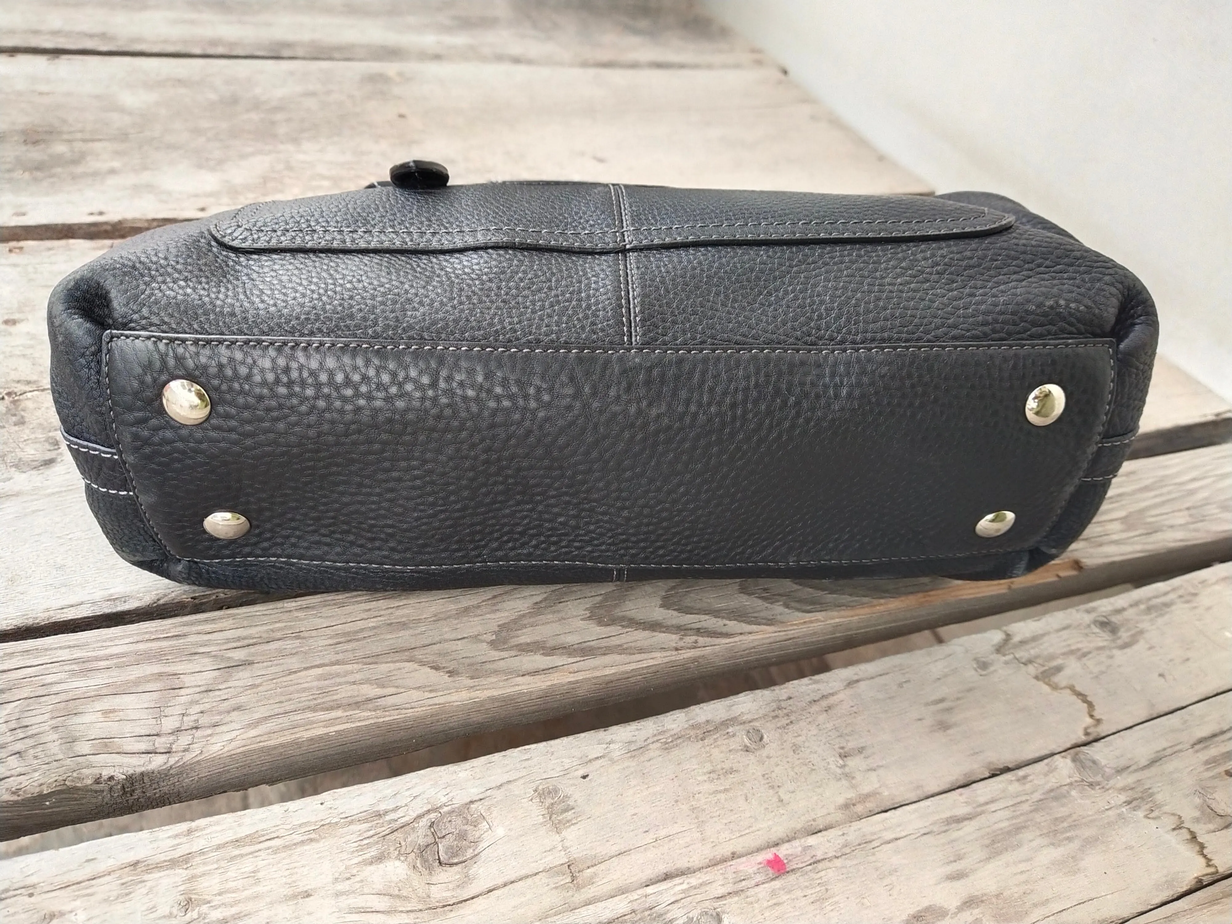 Coach Penelope Pebbled Satchel F14686 Black Leather Shoulder Bag