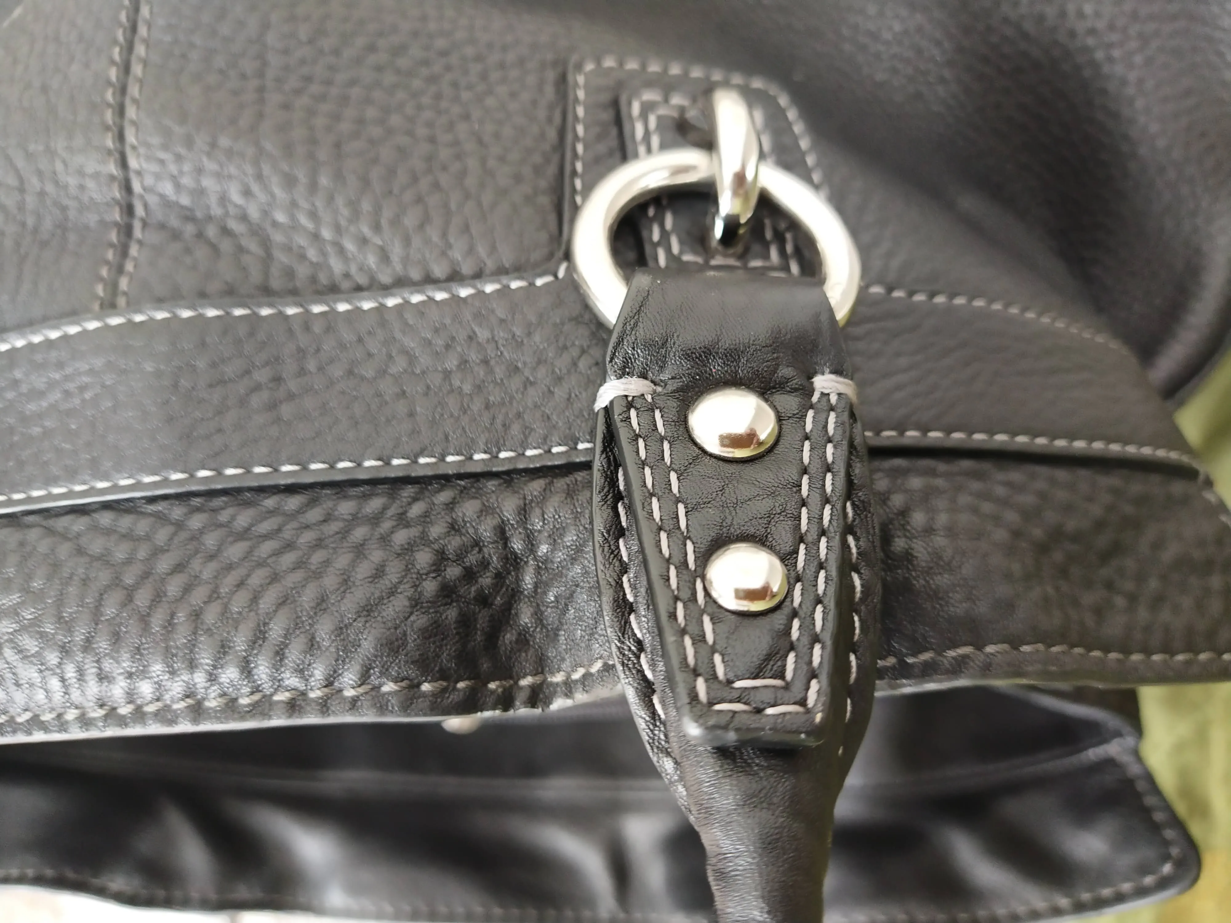 Coach Penelope Pebbled Satchel F14686 Black Leather Shoulder Bag