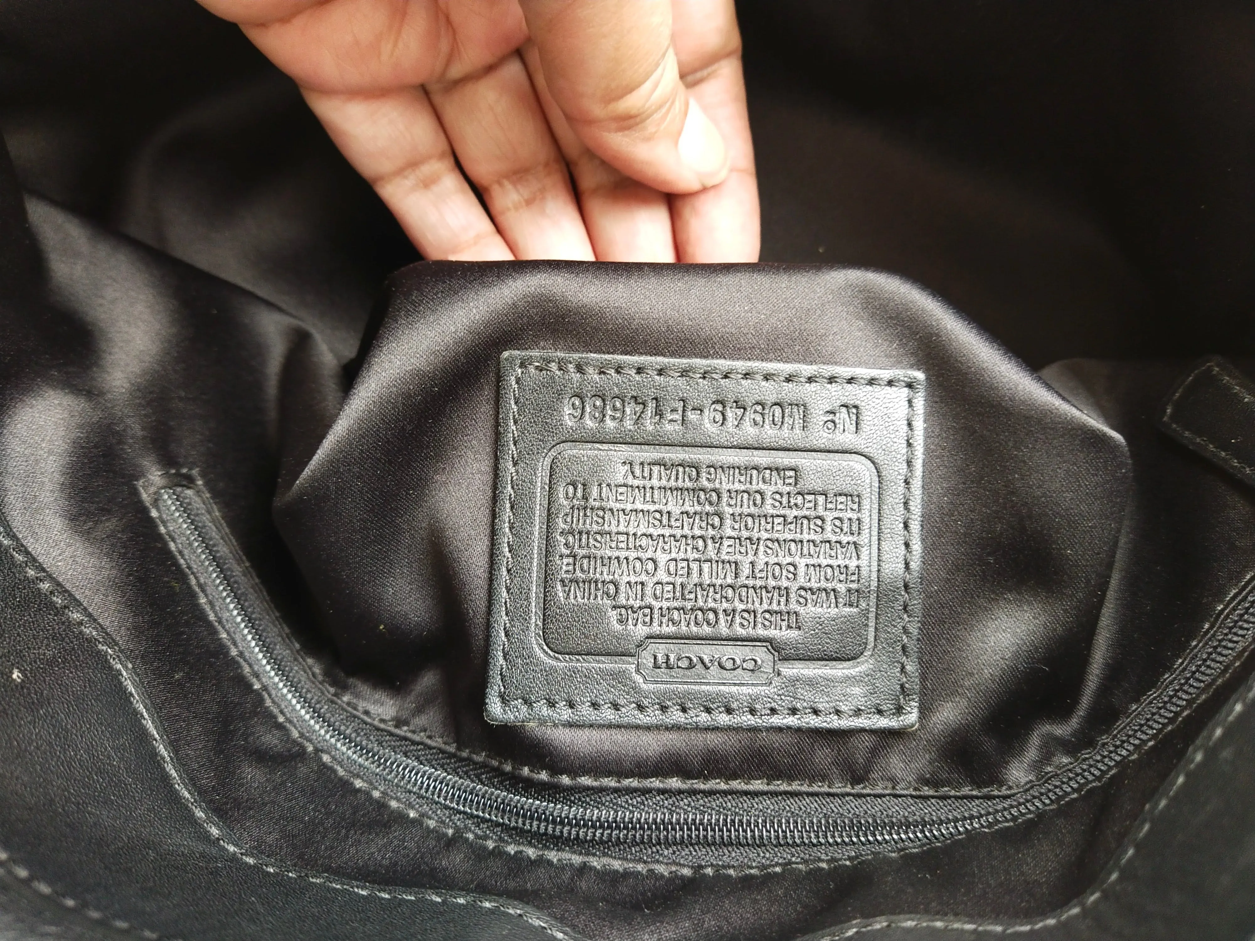Coach Penelope Pebbled Satchel F14686 Black Leather Shoulder Bag