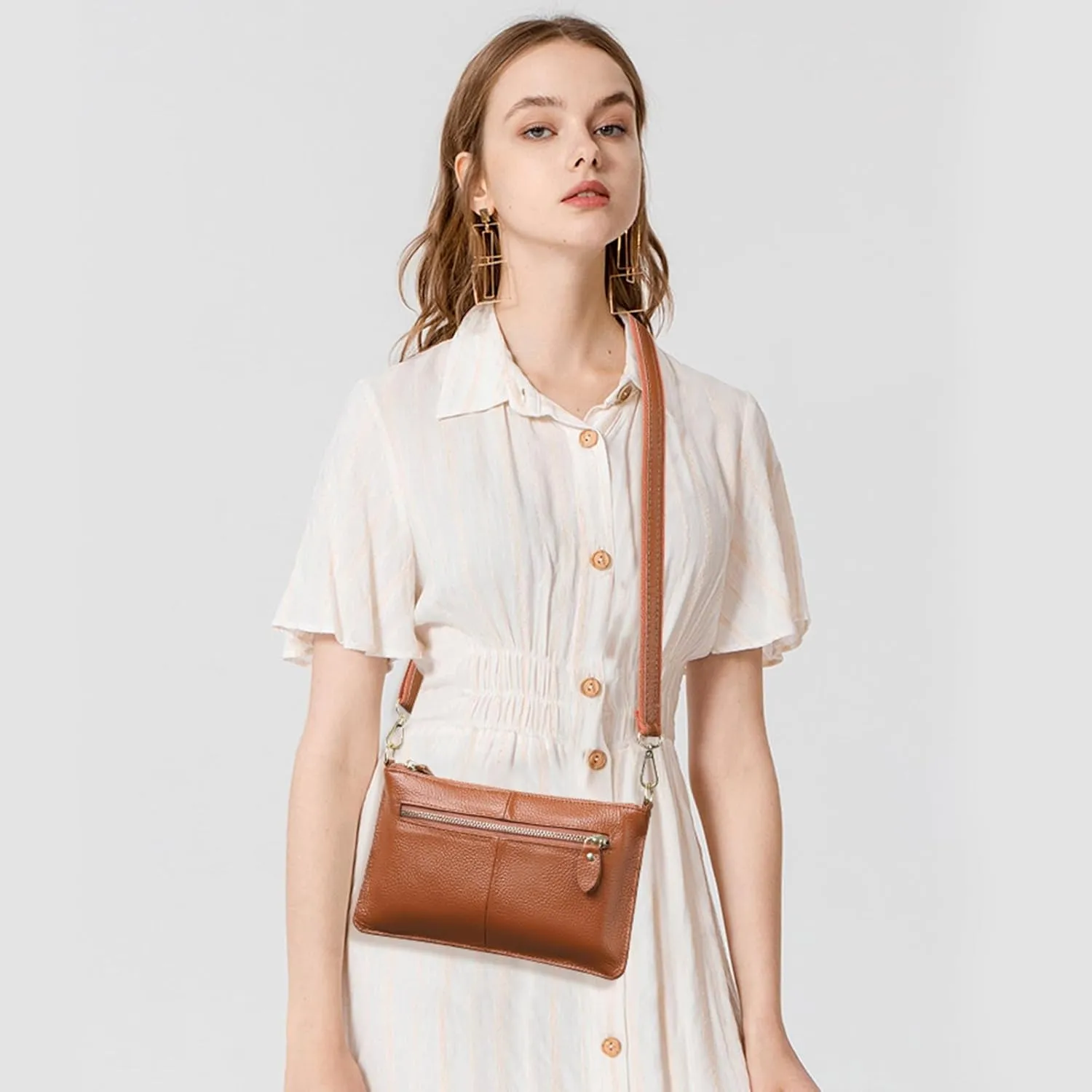 Crossbody Bag for Women, Vegan Leather Top Handle Handbags Small Shoulder Purse