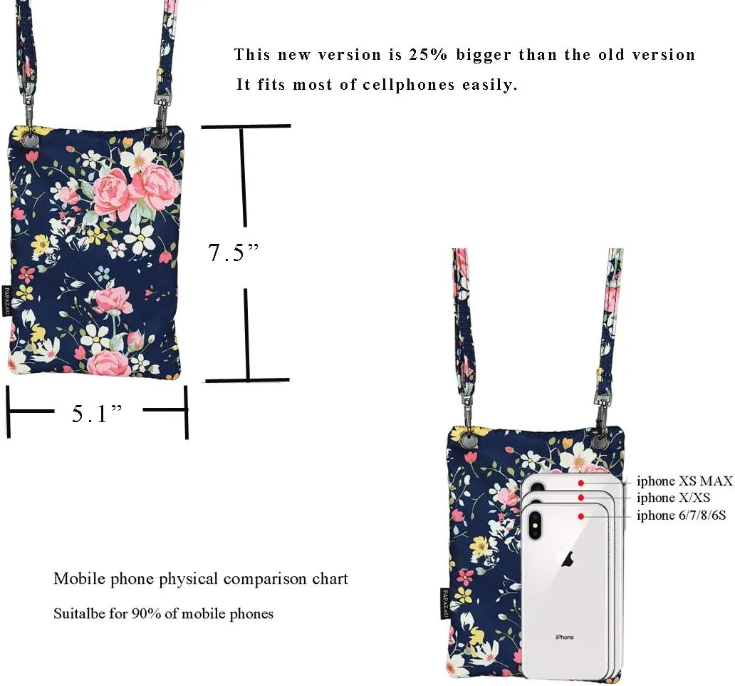 Crossbody Phone Bag Purse RFID Blocking Passport Travel Neck Wallet for Women