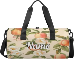 Custom Dance Duffel Bag Sport Backpacks Gyms and Weekend Overnight Travel Duffle Bag Birthday Christmas Halloween Waterproof, Cartoon Peach Prints