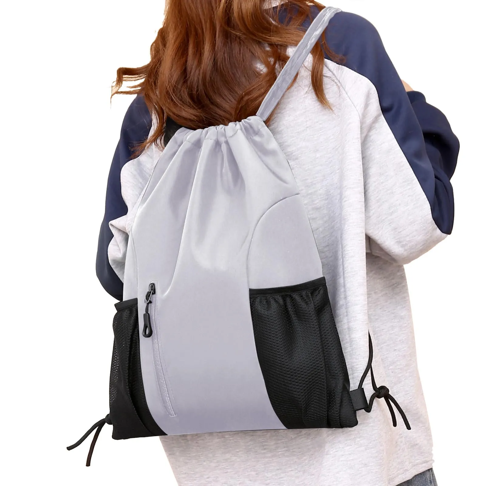 Drawstring Backpack Large Capacity Gym Bag, Waterproof Nylon Sports Bag