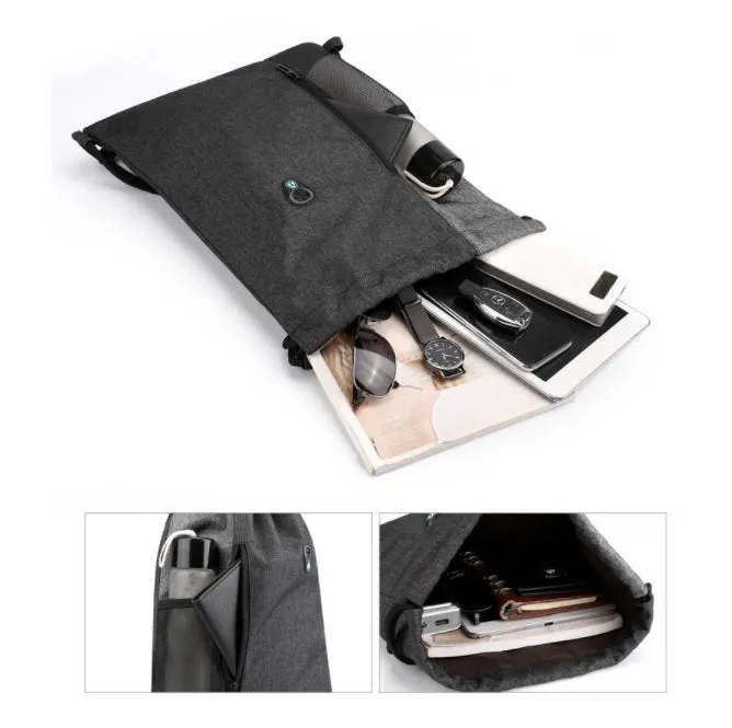 Drawstring Bag with Multi Compartments