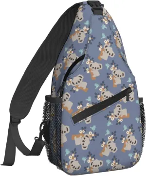 Dujiea Crossbody Backpack For Men Women Sling Bag, Funny Koala Chest Bag Shoulder Bag Lightweight One Strap Backpack Multipurpose Travel Hiking Daypack