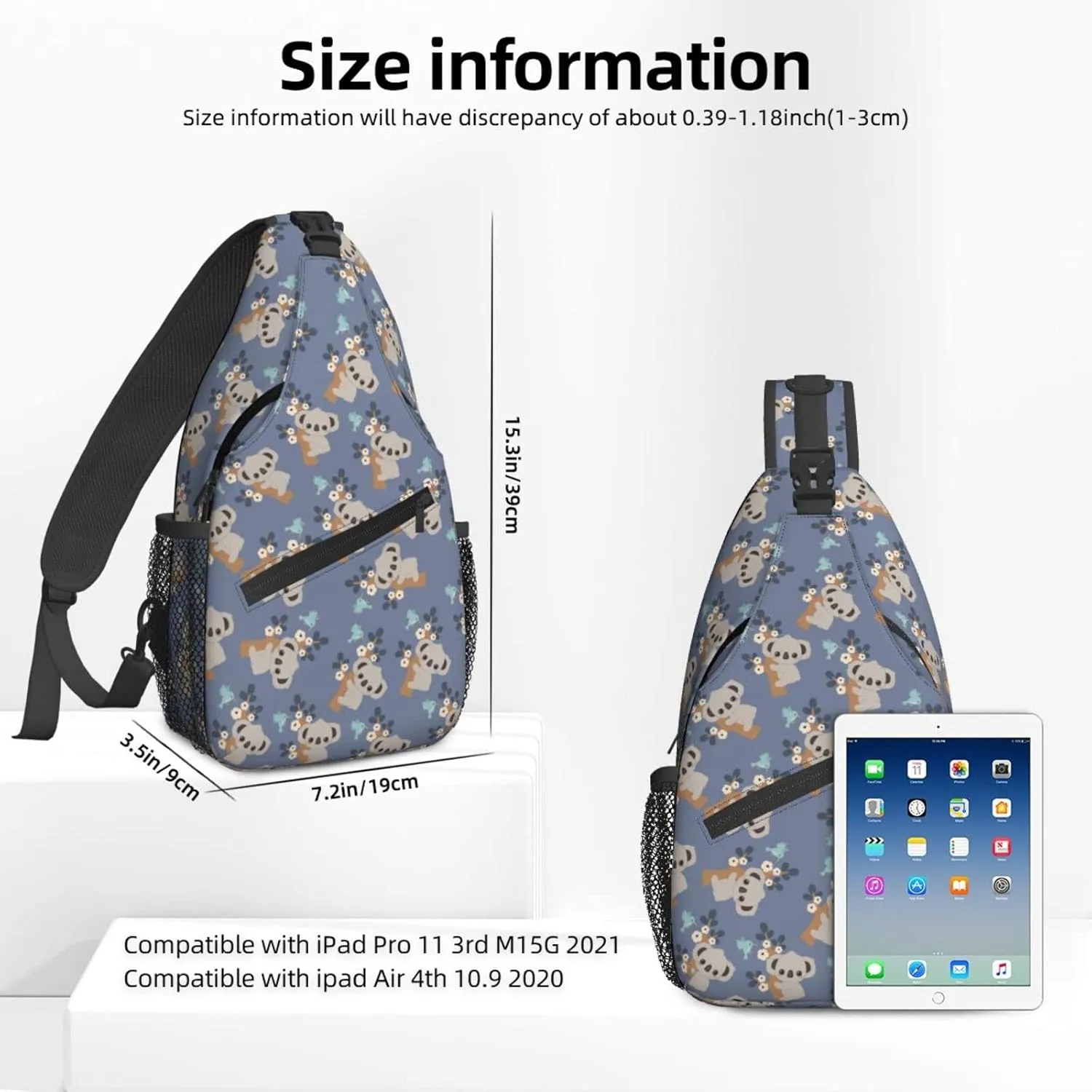 Dujiea Crossbody Backpack For Men Women Sling Bag, Funny Koala Chest Bag Shoulder Bag Lightweight One Strap Backpack Multipurpose Travel Hiking Daypack
