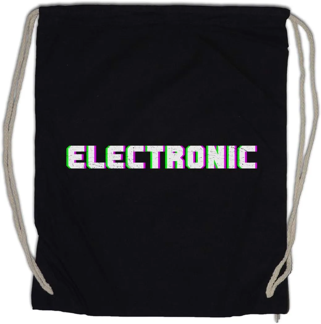 Electronic Glitch Drawstring Bag Gym Sack