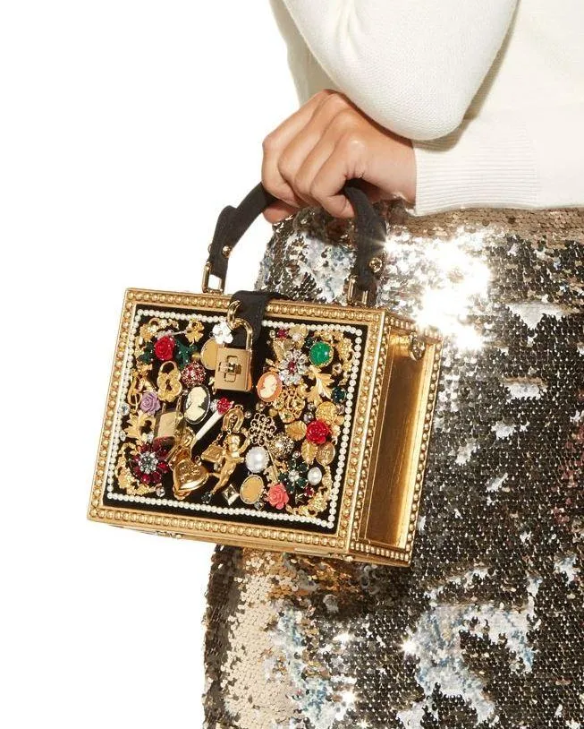 Embellished Top Handle Bag