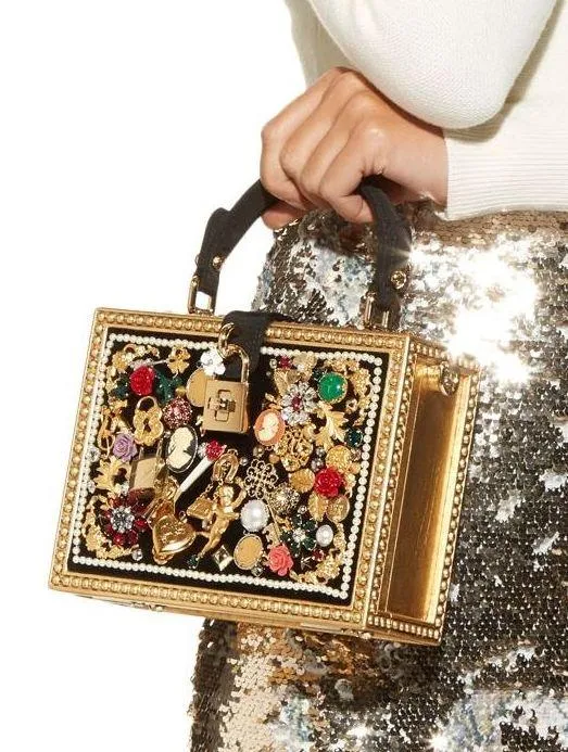 Embellished Top Handle Bag