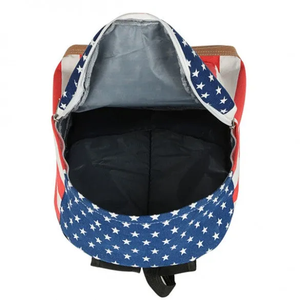 Fashion Unisex Canvas Punk School Book Campus Bag Backpack UK US Flag