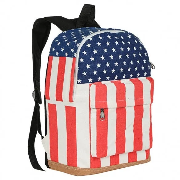 Fashion Unisex Canvas Punk School Book Campus Bag Backpack UK US Flag
