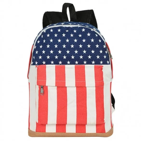 Fashion Unisex Canvas Punk School Book Campus Bag Backpack UK US Flag