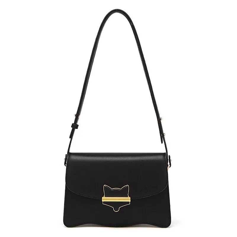 FOXER original wave design autumn and winter crossbody bag fashion all-match lady split leather shoulder bag woman square bag