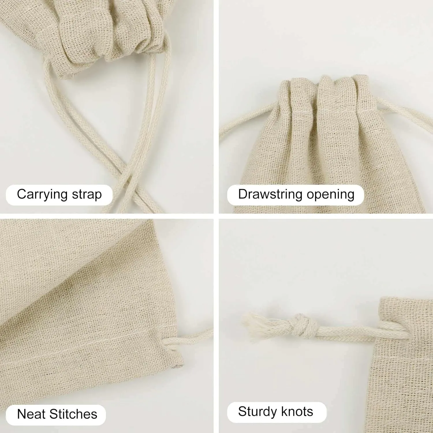 GHBNK Boston Terrier Burlap Bags 8PC Drawstring Bags Small Burlap Gift Pouches for Jewelry,Travel Storage