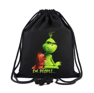 Grinch Backpack Drawstring Bags School Bags Gym Bag Travel Canvas Bag Funny Gifts