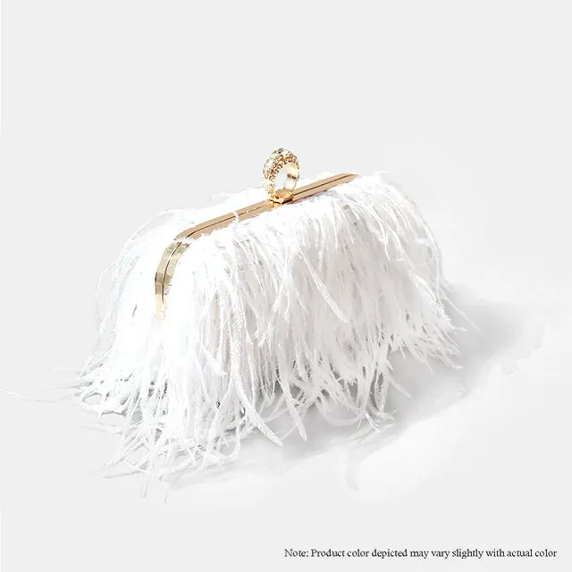 H-DUBAI OSTRICH FEATHER BAG