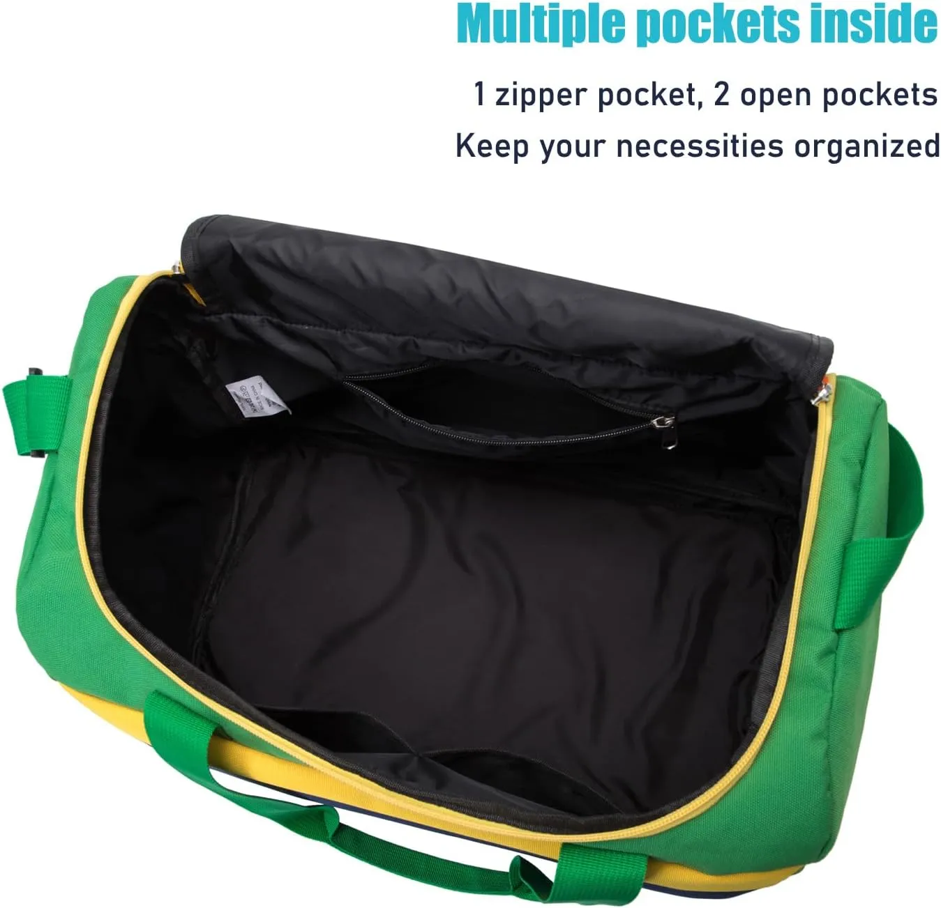 HawLander Small Duffle Bag for Kids Boys or Girls, Travel Bag for One Day Trip (Dark Blue Green)