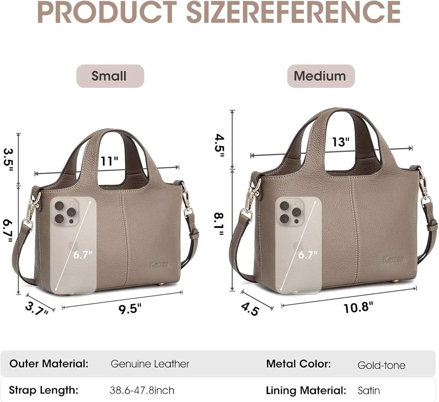 Kattee Leather Crossbody Bags for Women Cross Body Purses,Small Shoulder Tote Bag, Women's Satchel Handbags with Top Handle