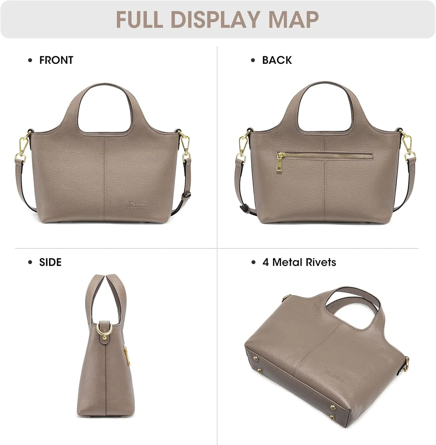 Kattee Leather Crossbody Bags for Women Cross Body Purses,Small Shoulder Tote Bag, Women's Satchel Handbags with Top Handle