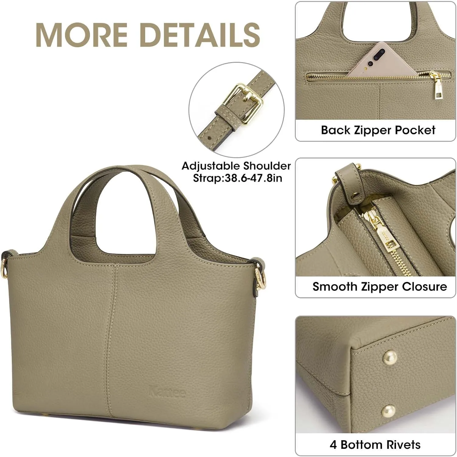 Kattee Leather Crossbody Bags for Women Cross Body Purses,Small Shoulder Tote Bag, Women's Satchel Handbags with Top Handle