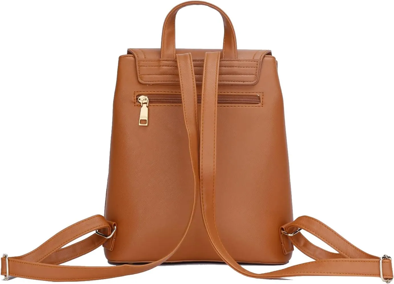 KKXIU Stylish Small Teen Girls Backpack Bag for Women Synthetic Leather Mini Bookbag Purse with Multiple Pockets (a-brown)