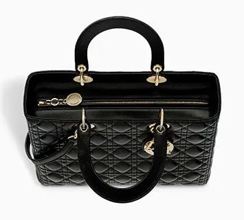 Large Lady Dior Bag, Black